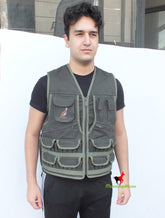 Dargo Tip 4b haki kapaklı avcı yeleği L-XL beden